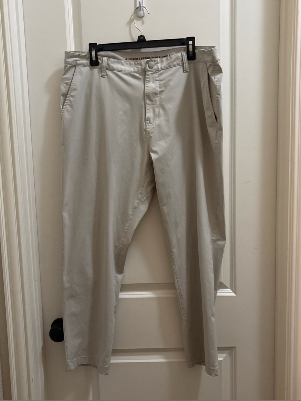 Rhone Pants Mens 38x28 Beige Commuter Slim Chino Stretch Casual Travel Workwear